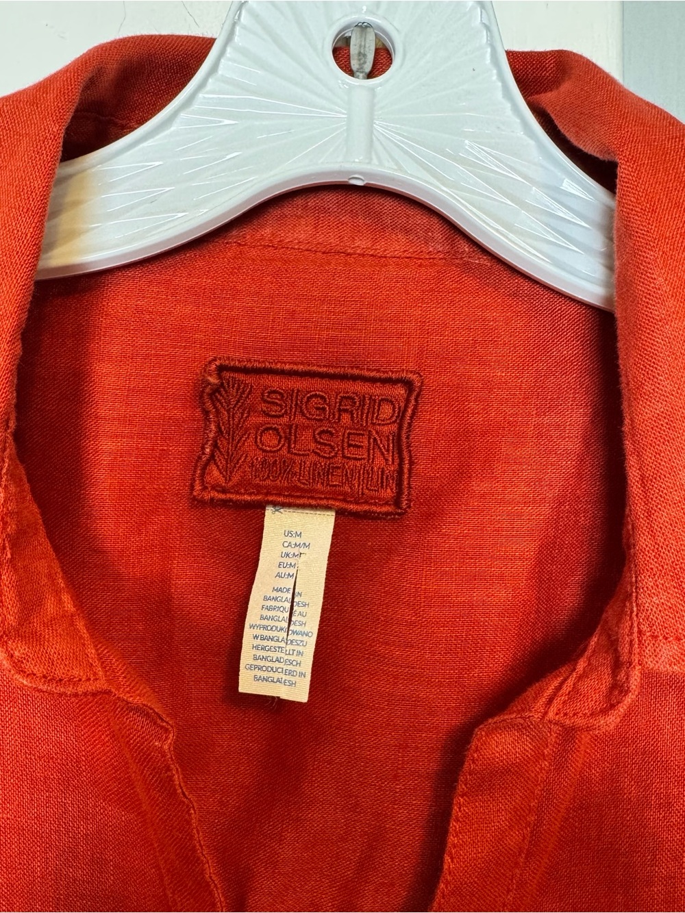 Sigrid Olsen 100% Linen Long-Sleeve Button-Down Shirt - Picture 5 of 7